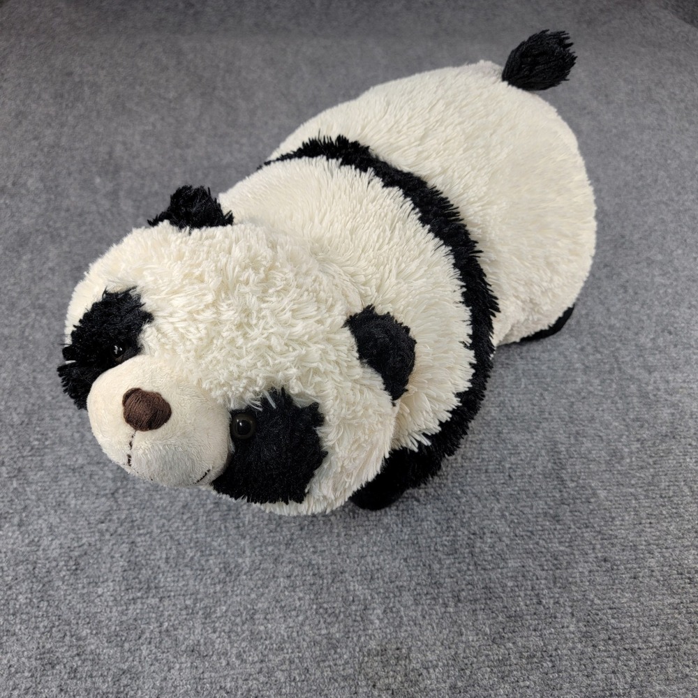 Pillow Pets 19" Panda Bear Plush Stuffed Animal Travel Pillow Black White